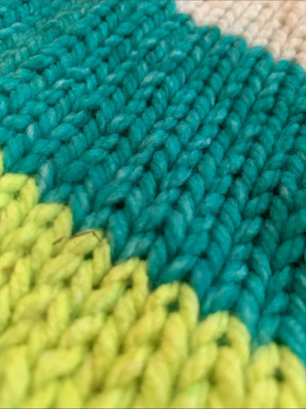 Striped Hand Knit Neck Warmer - Pink, White, Teal & Lime